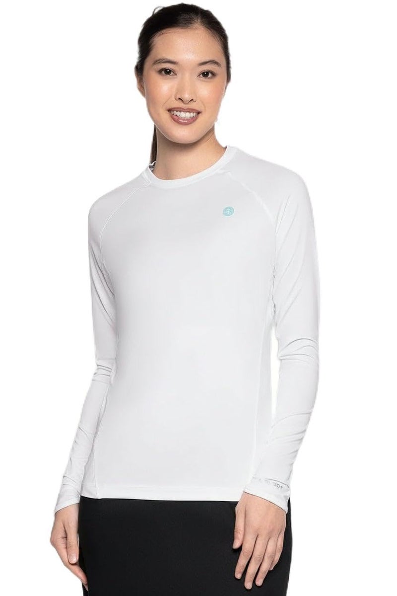 Coolibar Women's Fitness Long Sleeve T-Shirt - UPF 50+ Sun Protection - Devi in White - Image 1